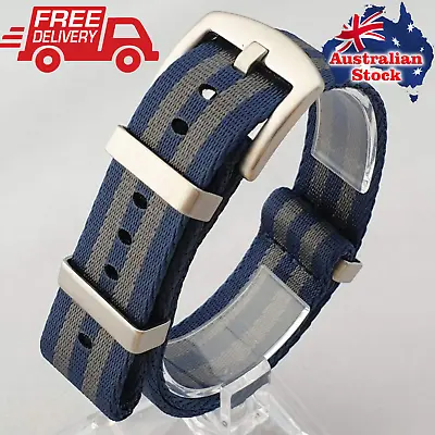 Nylon Pemium Diver Watch Strap Band Navy Grey 18 - 24 Mm Tracking AU Stock • $17.95