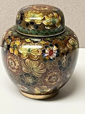 Vintage Asian CLOISONNE Ginger Jar 4.25  Very Refined Detailing! • $42