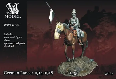 WWI German Lancer 1914-1918 W. Gasmask 1:35 Resin Figure • $64.52