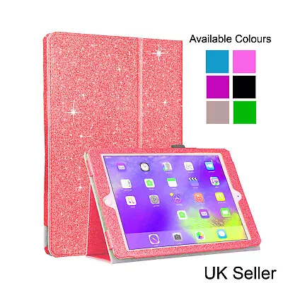 Apple IPad Air Air2 9.7 2017/18 Leather Magnetic Case Glitter Wallet Stand Cover • £6.85