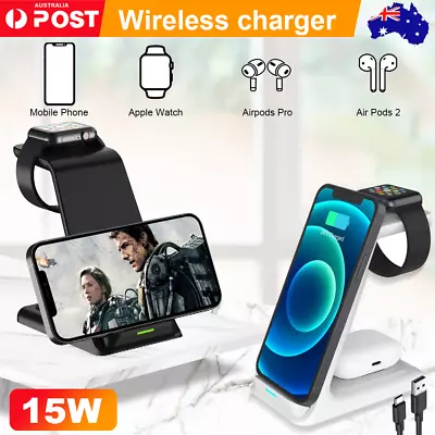 $6.99 • Buy 3in1  Wireless Charger Dock Stand For Apple Watch Ultra 7 IPhone 14 Pro Max 13