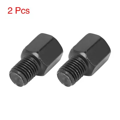 2 Pcs 8mm RH To 10mm RH Black Rearview Mirrors Adapter Bolt Screw For Motorcycle • $10.44