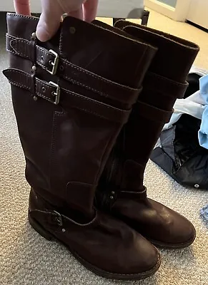 UGG Australia Brown Tall Gillespie Riding Boots Size 9.5 Women’s Buckle Leather • $30