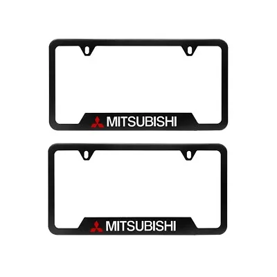 NEW 2Pcs MITSUBISHI Aluminum Black License Plate Frame • $16.88