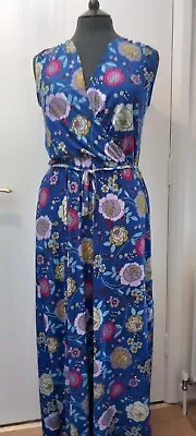 New Matthew Williamson Blue Floral Wrap Top Maxi Dress. Sz 12. • £37.50