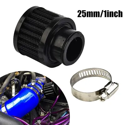 25mm Car Air Filter Mini For Motorcycle Truck Cold Air-Intake Breather Intake • £8.24