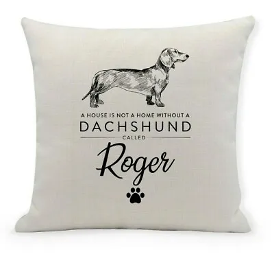 £11.99 • Buy Personalised Sausage Dog - Dachshund Cushion Cover, Pet Name, Dog Cushion