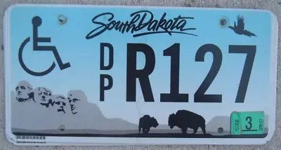 SOUTH DAKOTA Handicapped License Plate   DP R 127   Unique Base • $13.99