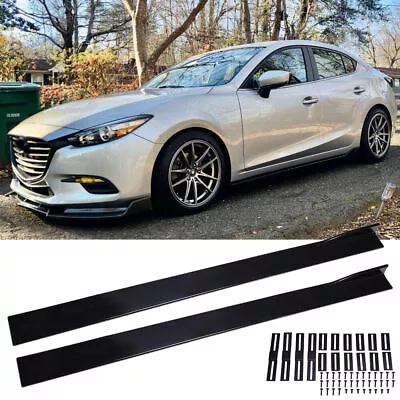 For Mazda 3 S Mazdaspeed Hatchback 78.7  Side Skirts Extension Glossy Black • $49.99