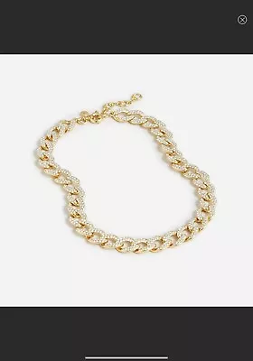 NWT J.Crew Crystal Curb Link Chain Necklace SRP $99 • $40
