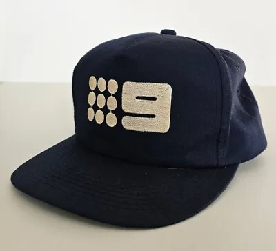 Vintage TV Channel 9 Hat 5 Panel Navy Blue • $29.30