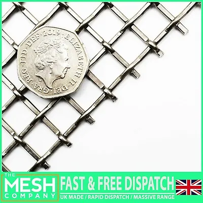 Heavy Duty Mesh (2 LPI X 1.6mm Wire = 11.1mm Hole) SS316 Grade Woven Wire Mesh • £8.99