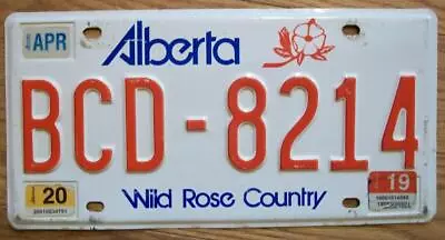 SINGLE ALBERTA CANADA LICENSE PLATE - 2020 - BCD-8214 - Wild Rose Country • $8.99