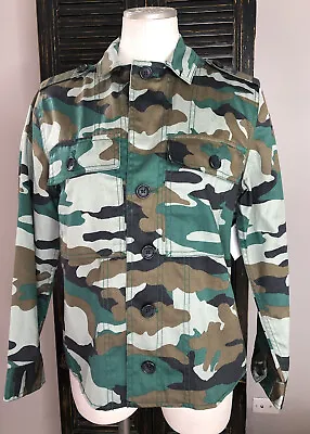 J Crew Mercantile Women Small Cotton Camouflage Button Front Utility Jacket • $24.99