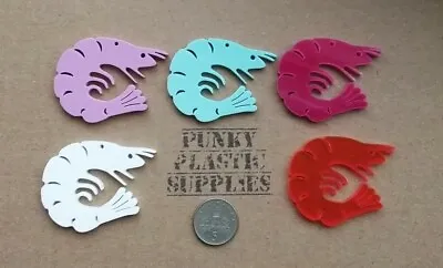 2x Prawn Laser Cut Acrylic Charms/pendants/ Cabochons/ Jewellery Making • £2