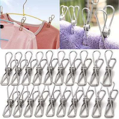 20x Strong Pegs Heavy Duty Stainless Clothes Laundry Washing Line Airer Dryer UK • £2.96