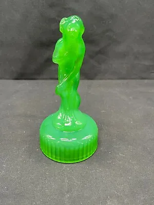 Vintage Imperial Jadeite Glass Venus Rising/Bashful Charlotte Flower Frog Figuri • $95