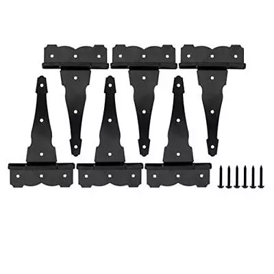 6 Pack 8 Inch Heavy Duty Decorative T Strap Tee Hinges Shed Storage Gate Barns • $38.50