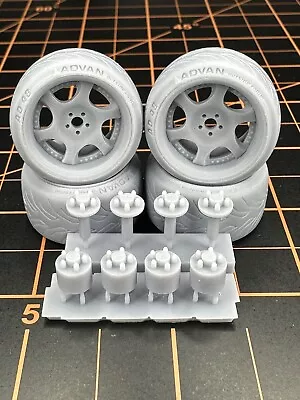 1/24 18 Inch Weds Kranze Bazreia Rims With Advan Tires • $25.65