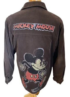 Vintage Disney Mad Mickey Mouse Barn Jacket Brown Corduroy Coat Men Sz Medium • $35.99