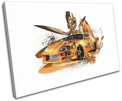 Supra Fast Abstract Furious Cars SINGLE CANVAS WALL ART Picture Print • £15.99