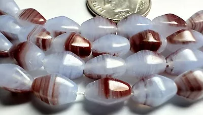 Bead 50 Hurricane Pressed Glass Alexandrite Striped Red 8x6mm Bicone Beads * • $8.96
