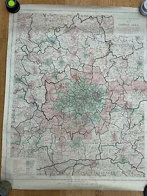 London Area & South East Parliamentary Boundary Antique Map 1936 Sussex Kent • £22.99
