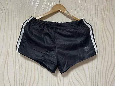 ADIDAS 80s VINTAGE FOOTBALL SOCCER SHORTS ADIDAS BLACK Sz S MEN • $67.92