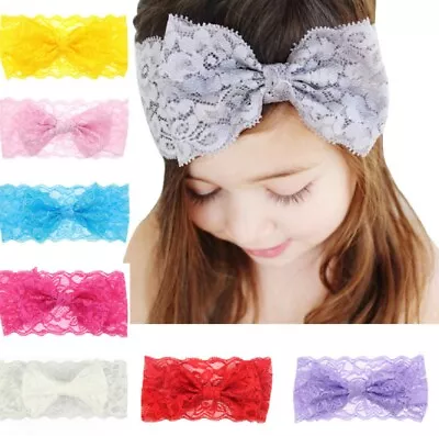 $10.99 • Buy 8 Pcs Kids Girl Baby Headband Toddler Lace Bow Flower Hair Band Accessories US