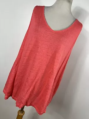 J Jill 2X Tank Top Shirt Love Linen Orange Coral V Neck Sleeveless Woman J4 • $22.20