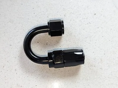 £5 • Buy AN-6 ( AN6 ) 180 Degree Black Fuel Hose Fitting