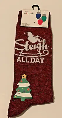 Christmas Holiday Funky Socks Men's 6-12 Casual Novelty Crew Red Santa New • $8.95