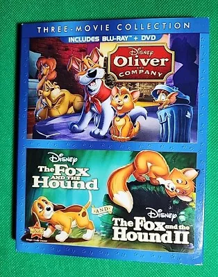 Disney 3 Movie Collection Blu-Ray: Oliver And Company / The Fox And Hound 1 & 2 • $14.95