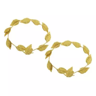 Pack Of 2pcs Gold Leaves Laurel Wreath Garden Headband Dressing Up Tiara • £6.26