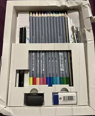 Faber-Castell Goldfaber Aqua Watercolour Pencil Set Of 12 *broken Brush*Box Dmg* • £19.99