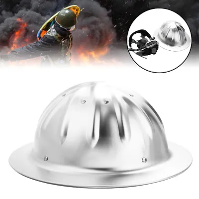 $28.17 • Buy Full Brim Construction Hard Cap Safety Helmet Protection Aluminum Hat Silver .