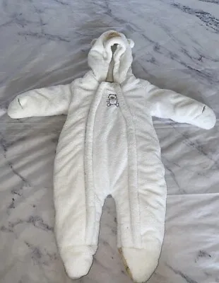 Bebe D’ Amour Bunting Snow Suit Bear White Size 6-9 Months • $10