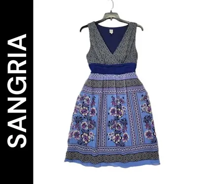 Sangria Multicolored Dress Size 14 Women Sleeveless Floral Flare • $18.75