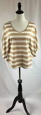 NWT Currants Small S Women's Top Brown & White Crocheted Embellishment On Back • £9.63