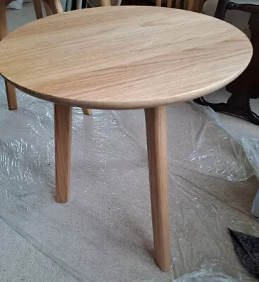 Raico Whitewash Oak Japandi Side Table Round Very Good Condition (A) Nearly New  • £46