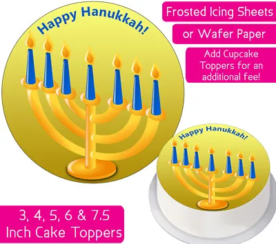 £3.98 • Buy Hanukkah Edible Wafer & Icing Cake Toppers Decoration Party Holiday Religious