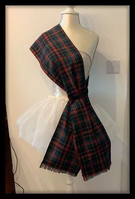 Hunting Tartan Sash Rosette Scarf Burns Night Scottish Dress Headband Wedding • £9.99