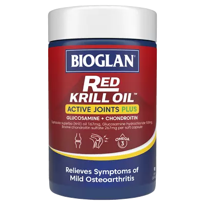 Bioglan Red Krill Oil Active Joints Plus 90 Capsules Glucosamine + Chondroitin • $45.59