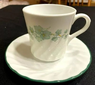 Vintage Corning USA Corelle Callaway Green Ivy Coffee Tea Cup Mug & Saucer Set  • $7.49