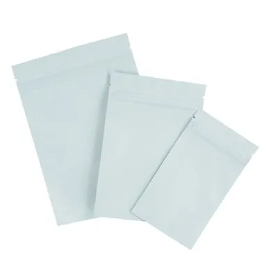 White Poly Plastic Zipper Bags With Window Candy Packaging Bags Heat Sealing • $9.99