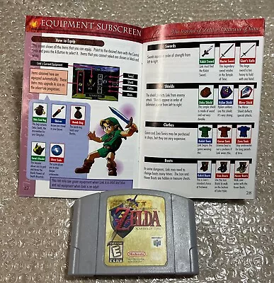 Zelda Ocarina Of Time (Nintendo 64 N64) Authentic Cartridge & OEM Manual TESTED • $49.88