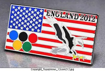 Olympic Pins Badge 2012 London England Uk Patriotic Usa Flag & Eagle Design (s) • $2.99