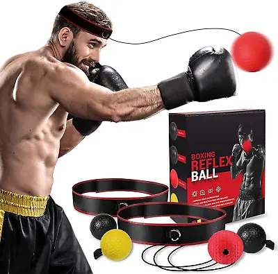 Boxing Reflex Ball Headband Set Boxing Equipment Include 4 Different Ball • $15.66