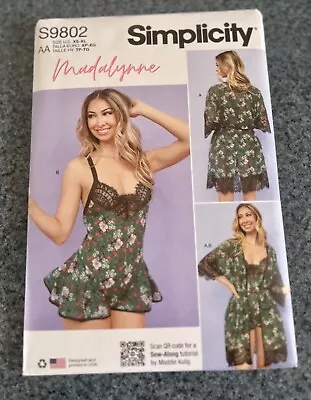 Simplicity ‘Madalynne’  Robe & Teddy Lingerie Sewing Pattern No.S9802 • £14