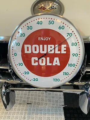 Vintage Style DOUBLE COLA Round THERMOMETER 12 INCH NEW With GLASS FACE • $29.99